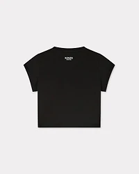 'Boke Flower' cropped embroidered T-shirt cotton