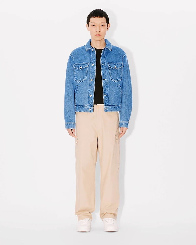 'Boke Flower' embroidered trucker jacket japanese denim