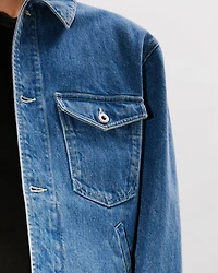 'Boke Flower' embroidered trucker jacket japanese denim