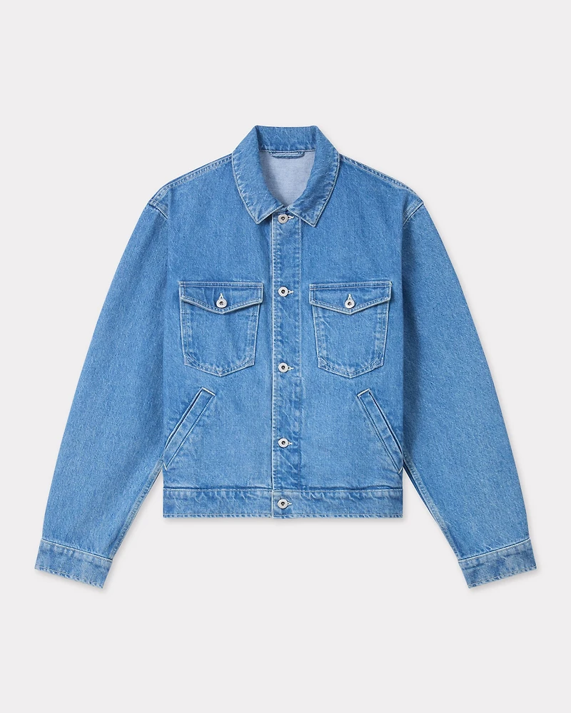 'Boke Flower' embroidered trucker jacket japanese denim