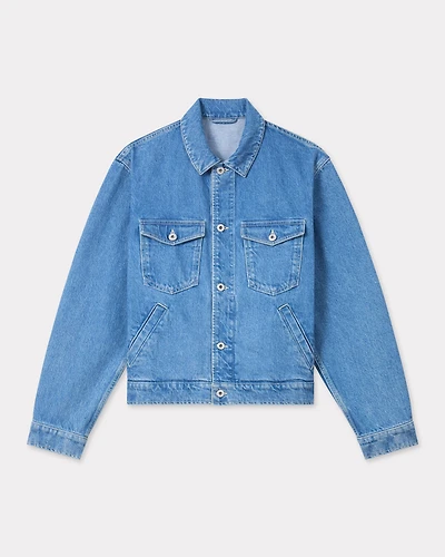 'Boke Flower' embroidered trucker jacket japanese denim