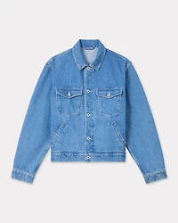 'Boke Flower' embroidered trucker jacket japanese denim