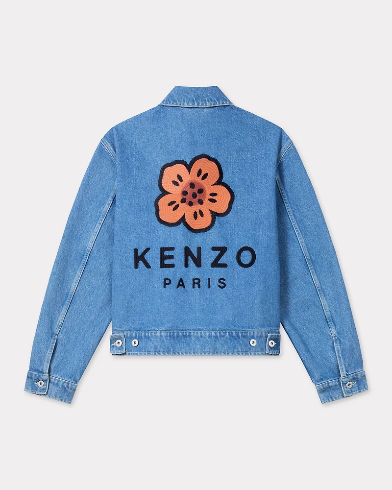 'Boke Flower' embroidered trucker jacket japanese denim