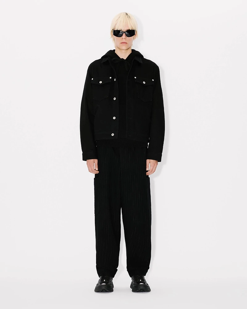 'Boke Flower' embroidered trucker jacket japanese denim