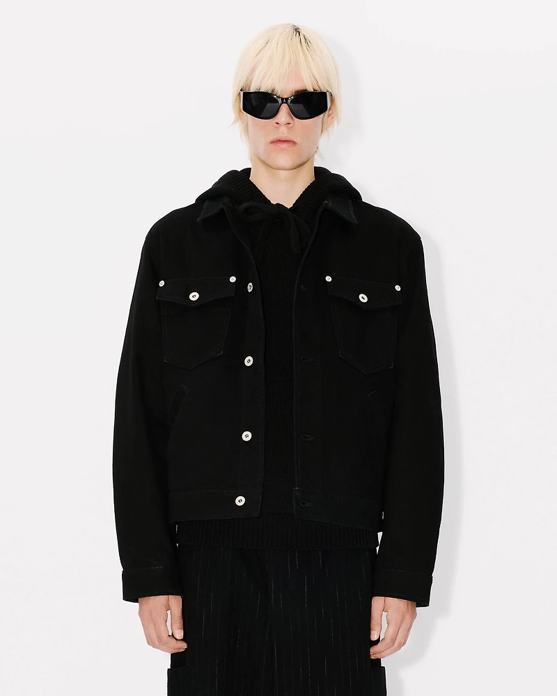 'Boke Flower' embroidered trucker jacket japanese denim