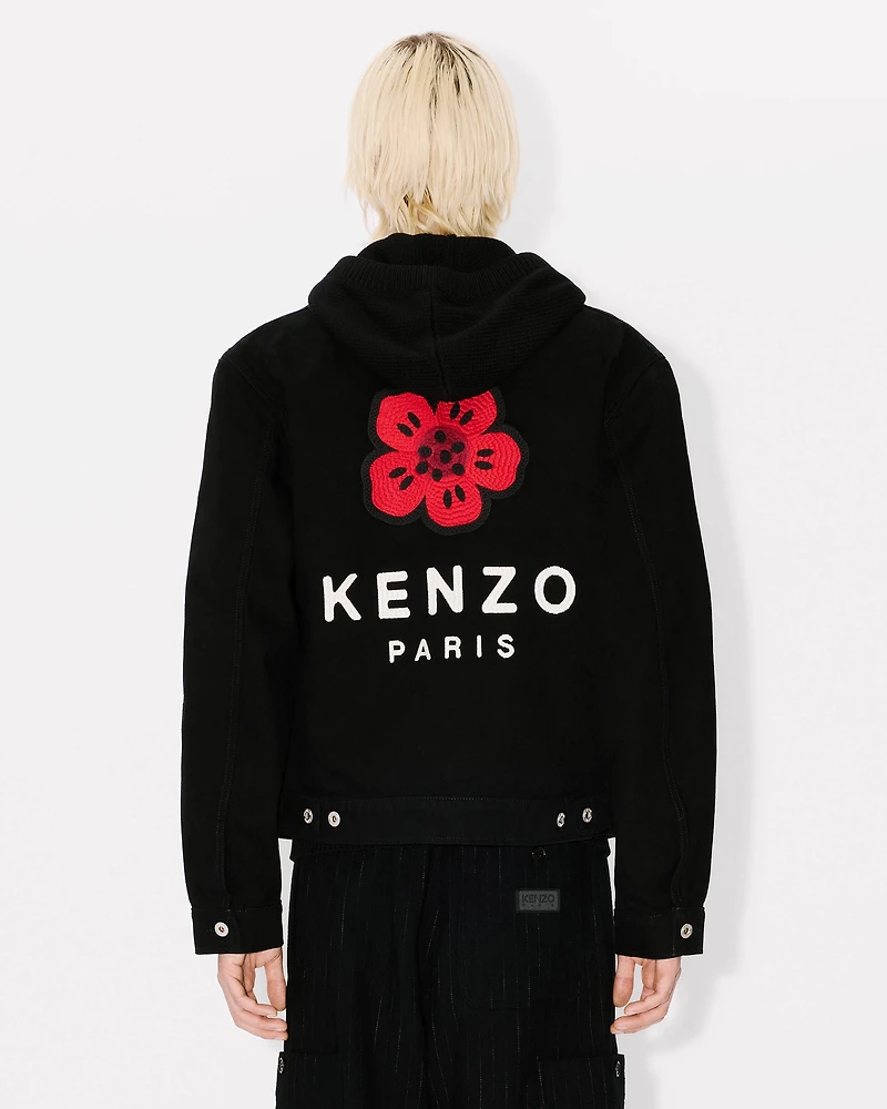 'Boke Flower' embroidered trucker jacket japanese denim