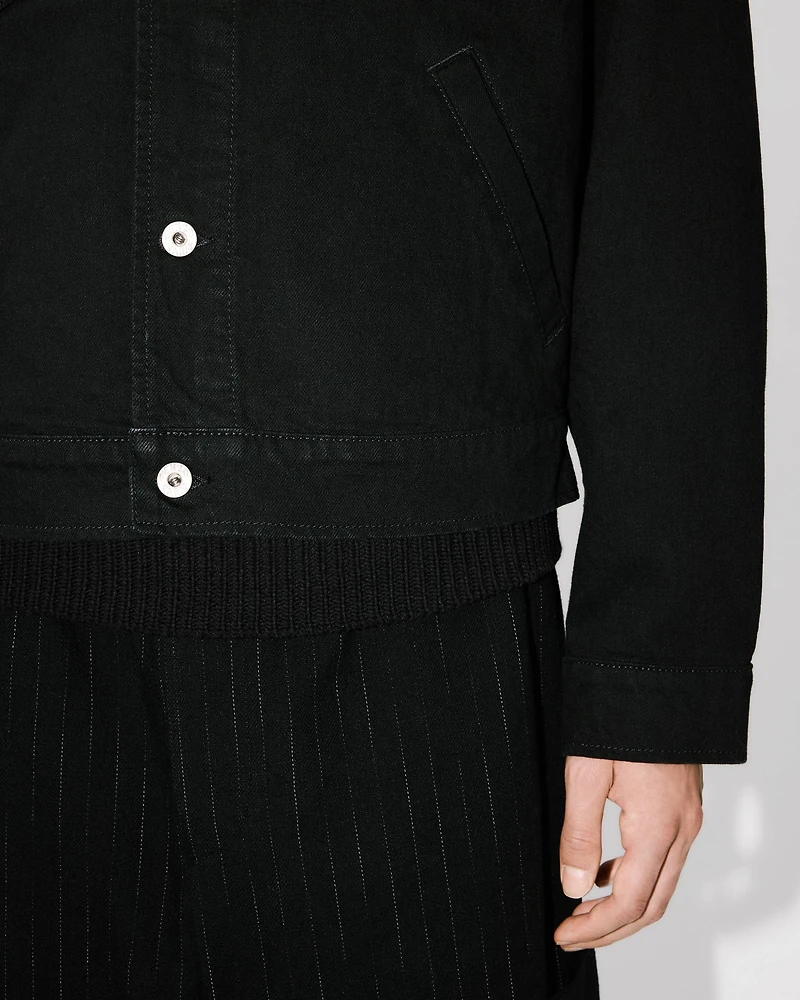 'Boke Flower' embroidered trucker jacket japanese denim