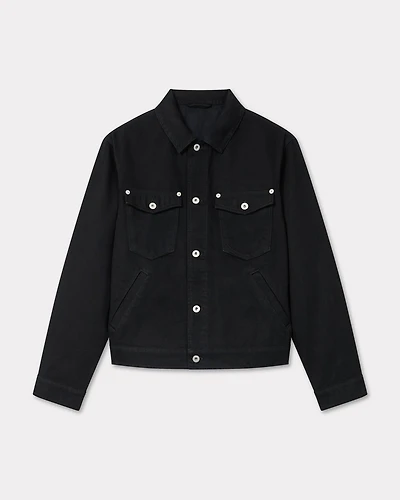 'Boke Flower' embroidered trucker jacket japanese denim