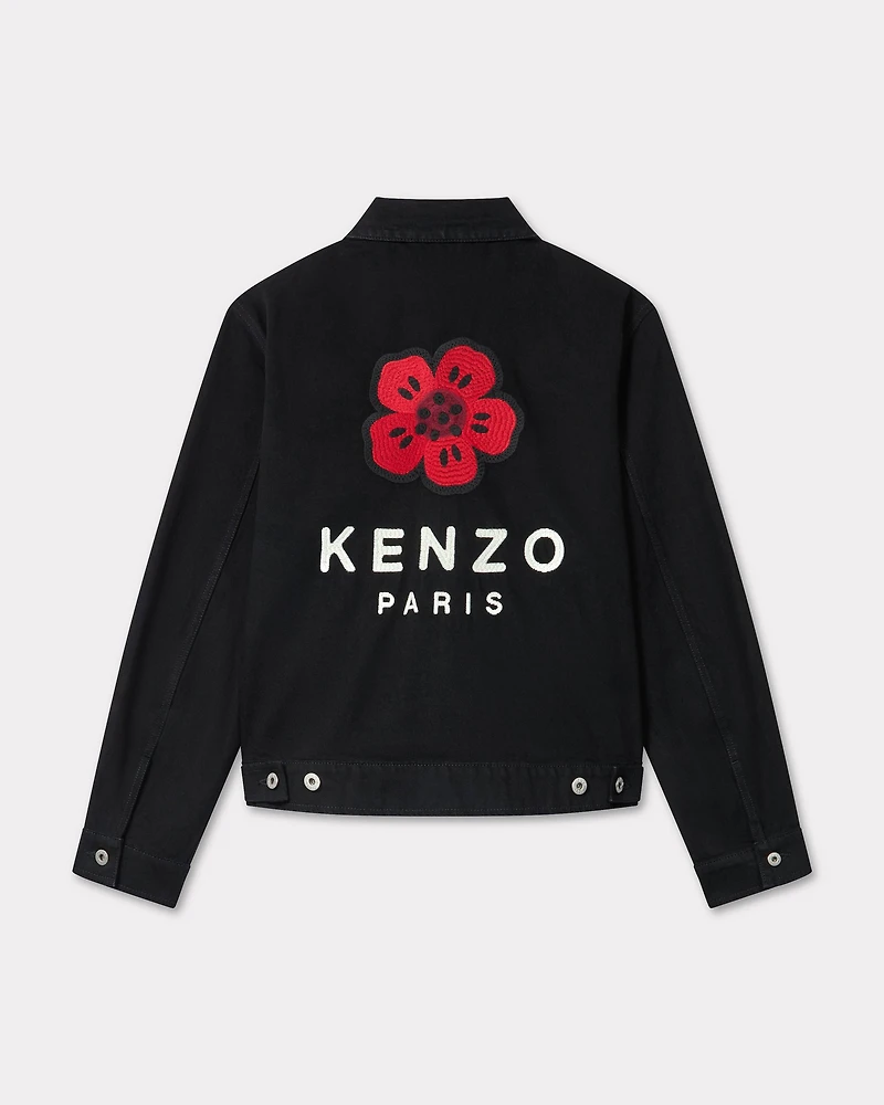 'Boke Flower' embroidered trucker jacket japanese denim