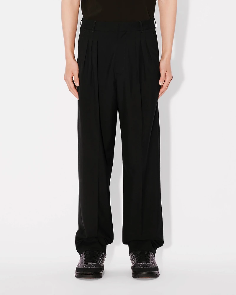 Pleated tailored pants virgin wool