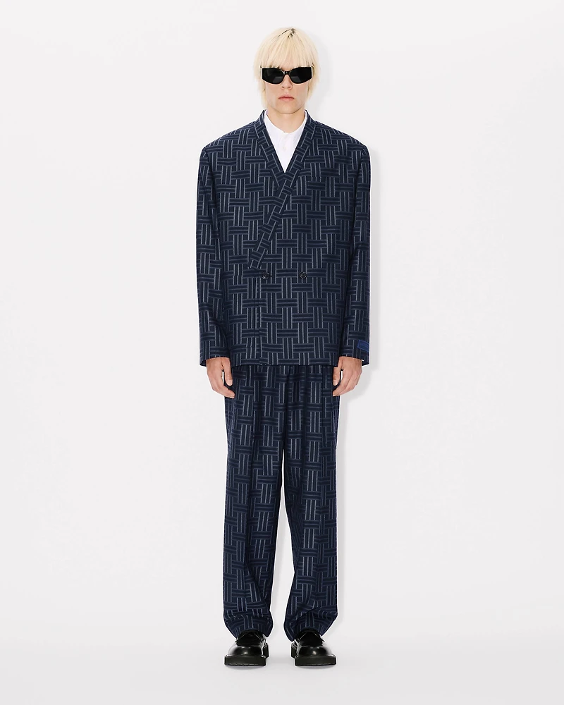 'KENZO Weave' pleated tailored pants wool