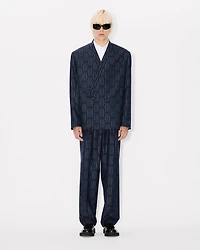 'KENZO Weave' pleated tailored pants wool
