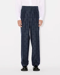 'KENZO Weave' pleated tailored pants wool