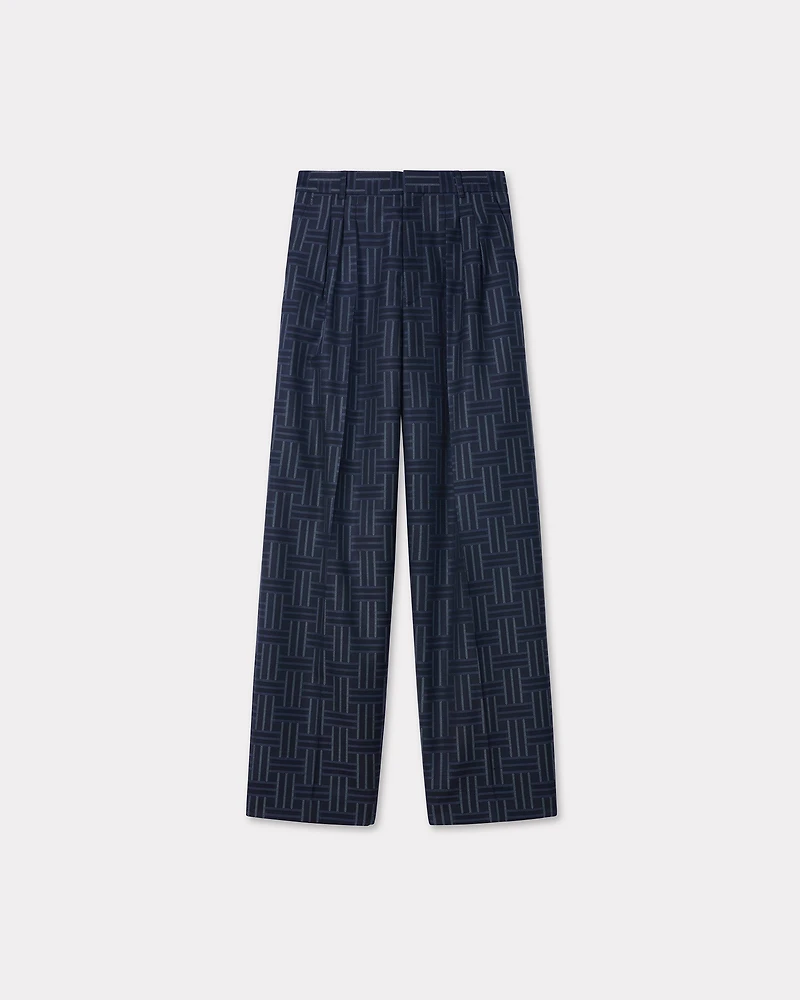 'KENZO Weave' pleated tailored pants wool