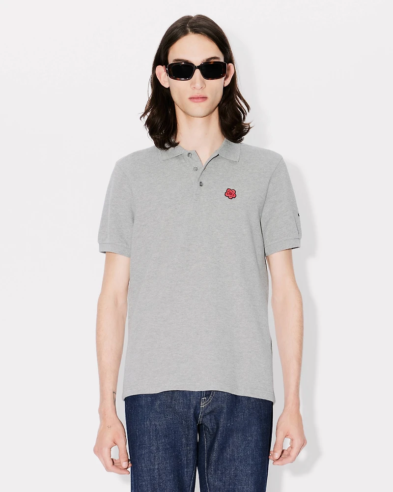 'Boke Flower' embroidered slim polo cotton
