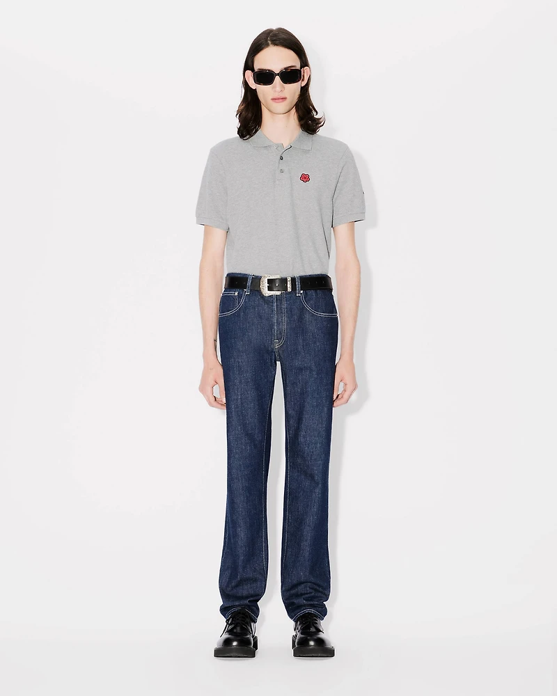 'Boke Flower' embroidered slim polo cotton