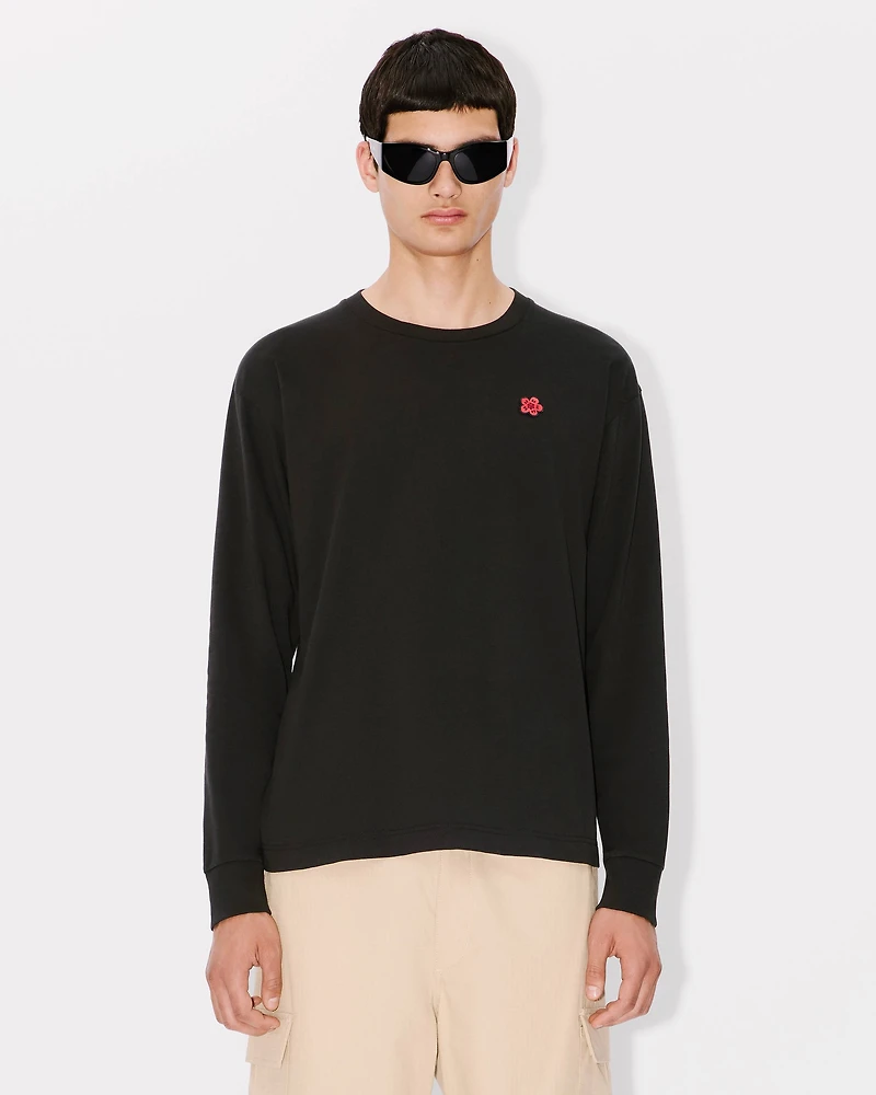'Boke Flower' embroidered long sleeve T-shirt cotton