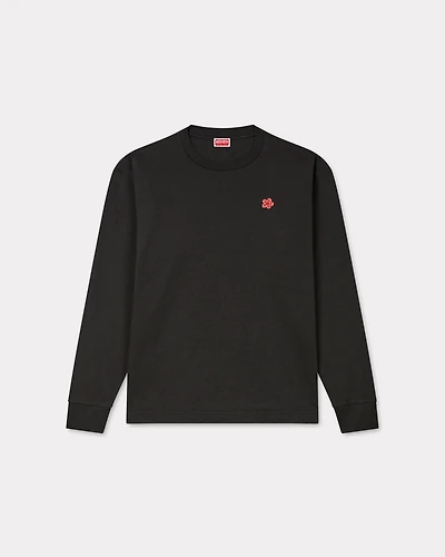 'Boke Flower' embroidered long sleeve T-shirt cotton