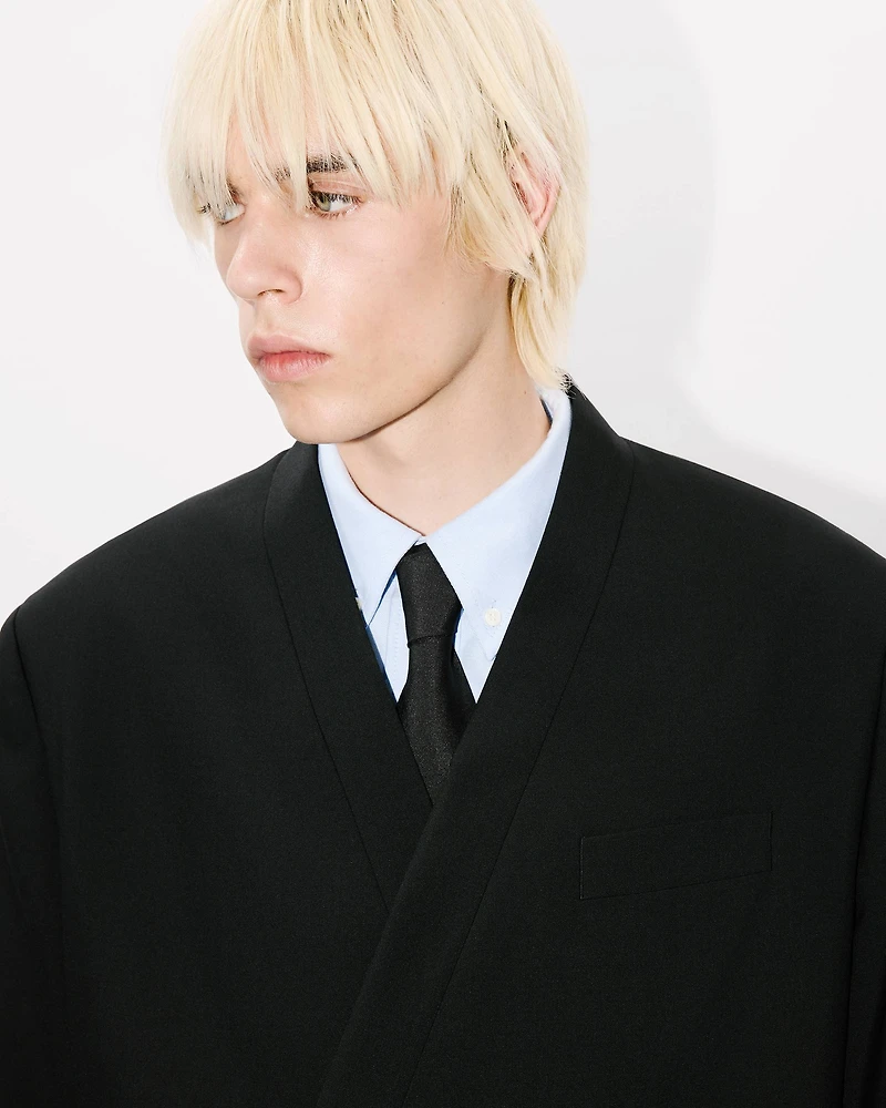 Tailored kimono jacket virgin wool