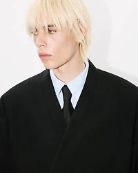 Tailored kimono jacket virgin wool