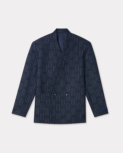 'KENZO Weave' tailored kimono jacket wool and cotton