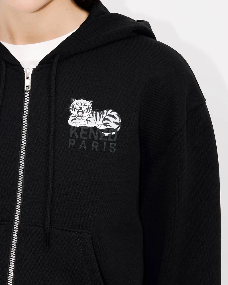 'KENZO Happy Tiger' zipped hoodie cotton