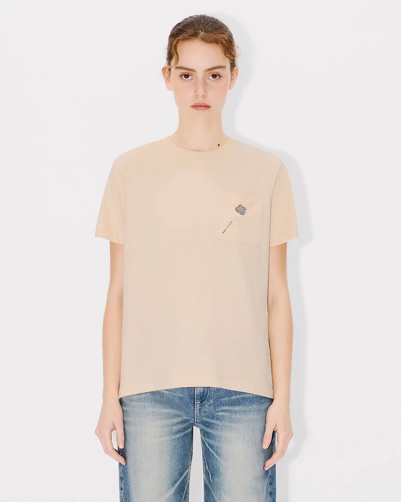 'Boke Flower' embroidered loose T-shirt cotton