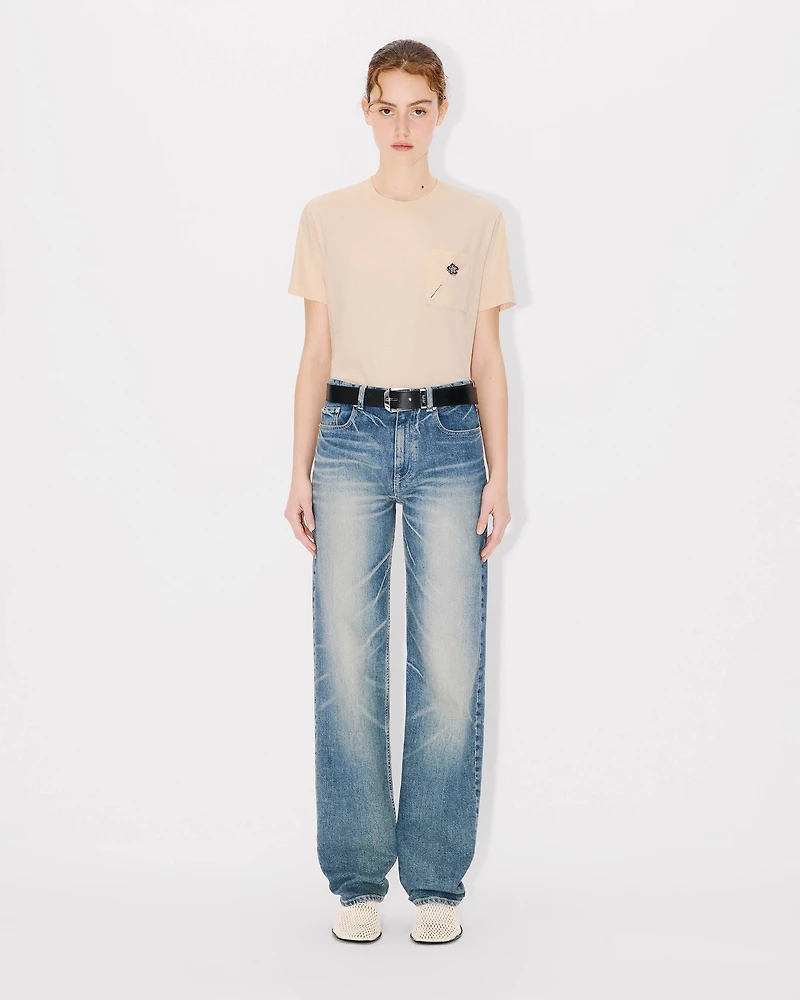 'Boke Flower' embroidered loose T-shirt cotton