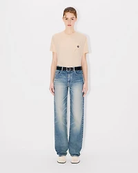 'Boke Flower' embroidered loose T-shirt cotton