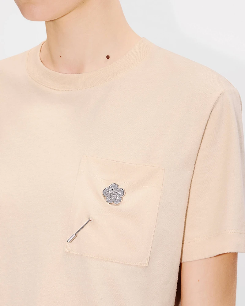 'Boke Flower' embroidered loose T-shirt cotton