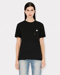 'Boke Flower' embroidered loose T-shirt cotton