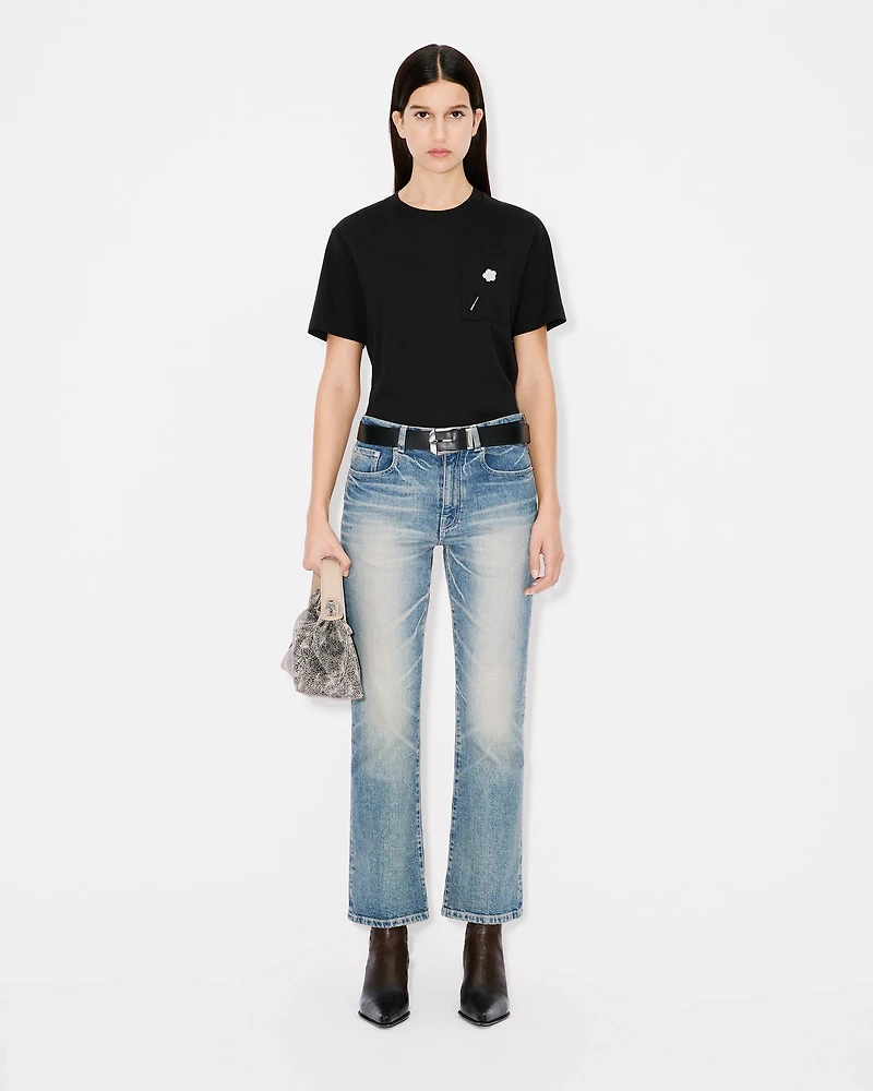 'Boke Flower' embroidered loose T-shirt cotton