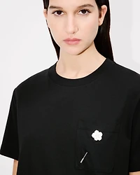 'Boke Flower' embroidered loose T-shirt cotton