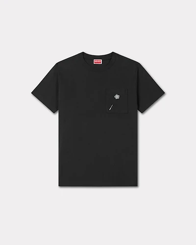 'Boke Flower' embroidered loose T-shirt cotton
