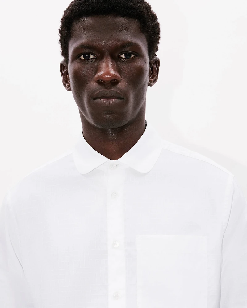 'KENZO Weave' slim shirt cotton jacquard
