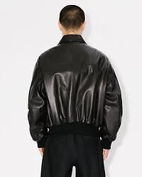 Leather bomber jacket