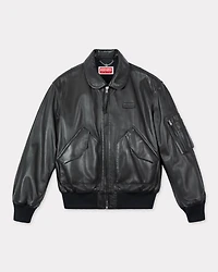 Leather bomber jacket