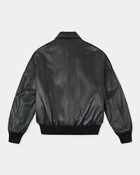 Leather bomber jacket