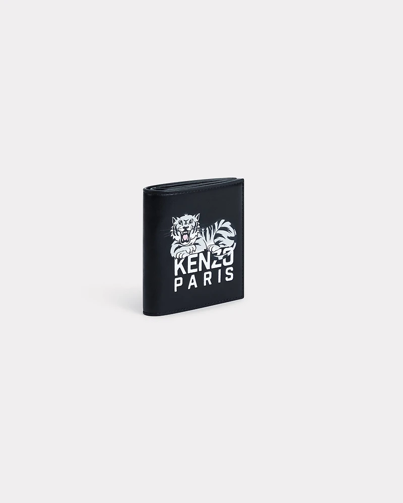 'KENZO Happy Tiger' mini fold wallet in leather