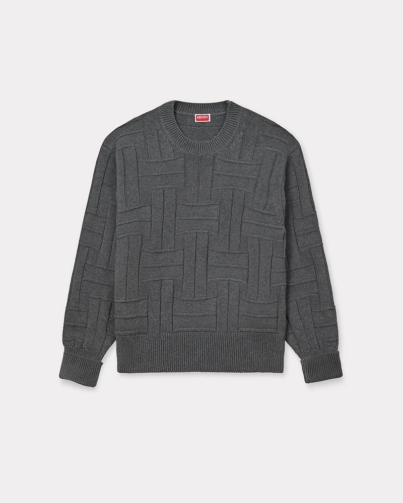 'KENZO Weave' embroidered jumper cotton