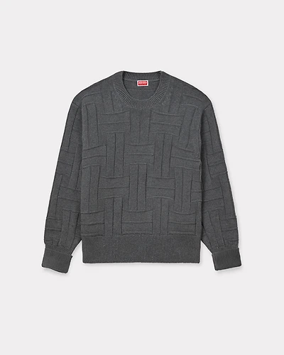 'KENZO Weave' embroidered jumper cotton