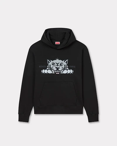 'KENZO Happy Tiger' embroidered hoodie cotton