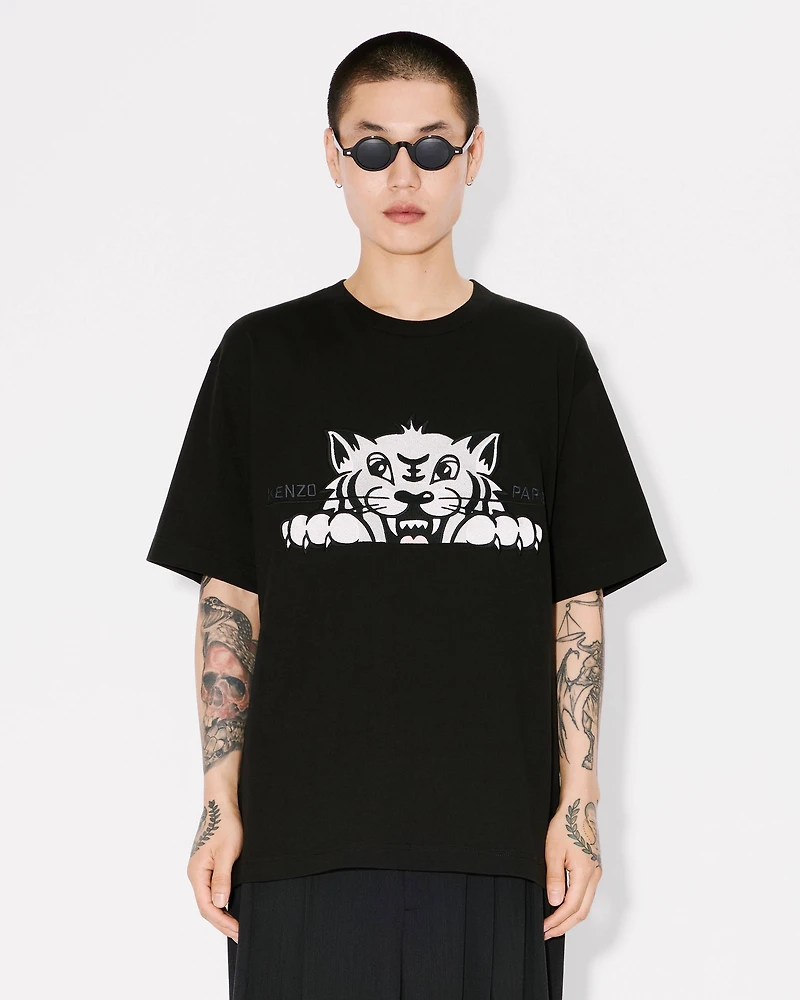'KENZO Happy Tiger' embroidered oversized T-shirt cotton