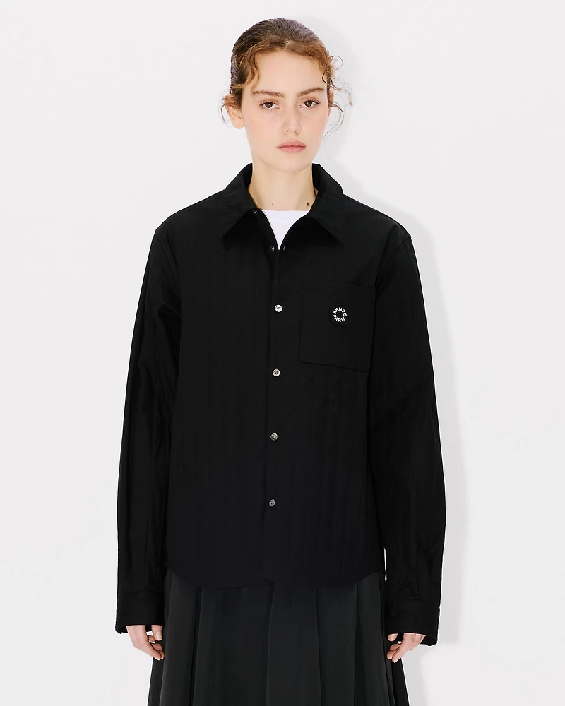 'Boke Flower 2.0' genderless padded overshirt cotton poplin