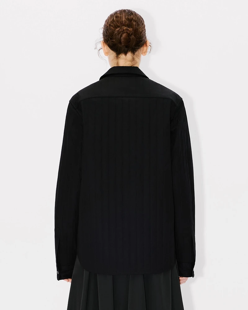 'Boke Flower 2.0' genderless padded overshirt cotton poplin