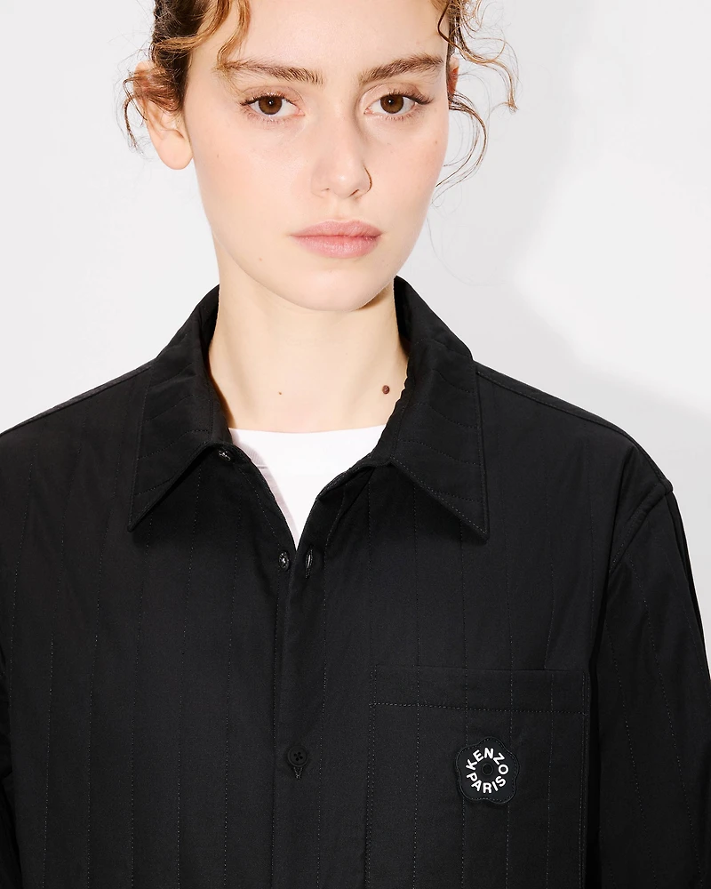 'Boke Flower 2.0' genderless padded overshirt cotton poplin