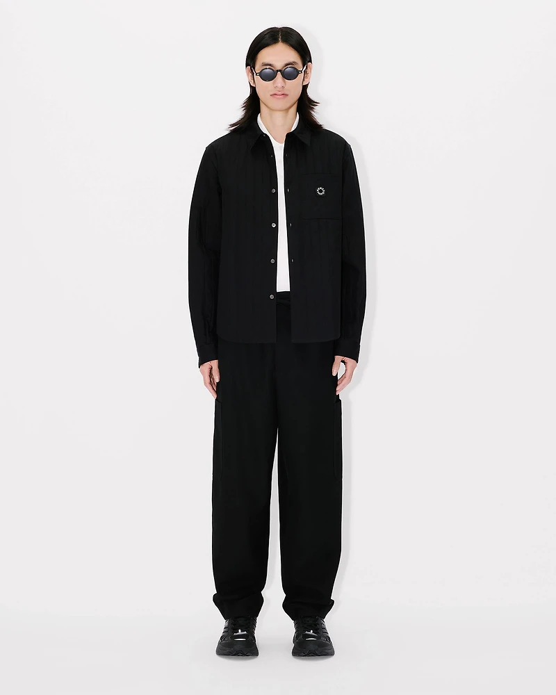 'Boke Flower 2.0' genderless padded overshirt cotton poplin