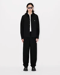 'Boke Flower 2.0' genderless padded overshirt cotton poplin