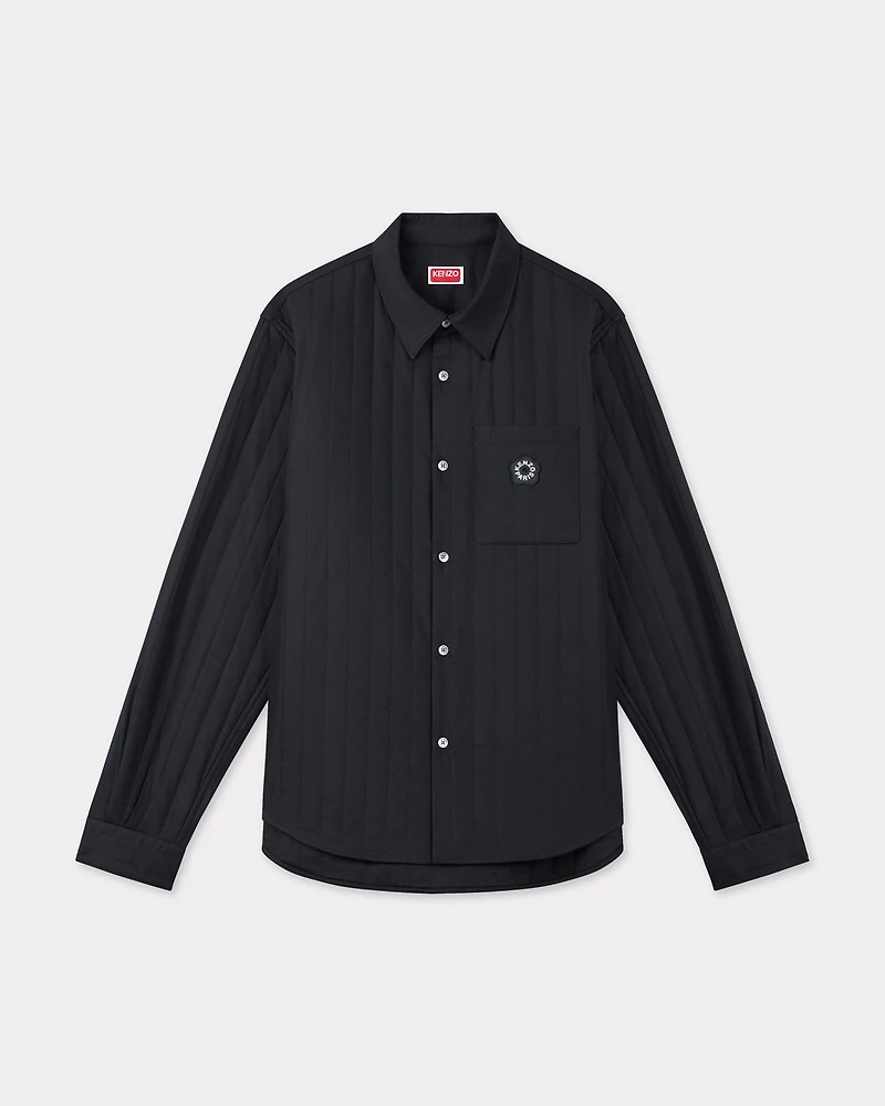 'Boke Flower 2.0' genderless padded overshirt cotton poplin