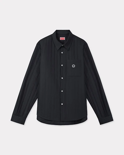 'Boke Flower 2.0' genderless padded overshirt cotton poplin